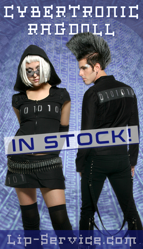 Los Angeles graphic designer Mich Fisher - fashion marketing product launch in stock social media graphics and banner ad graphics for Lip Service Cybertronic Ragdoll