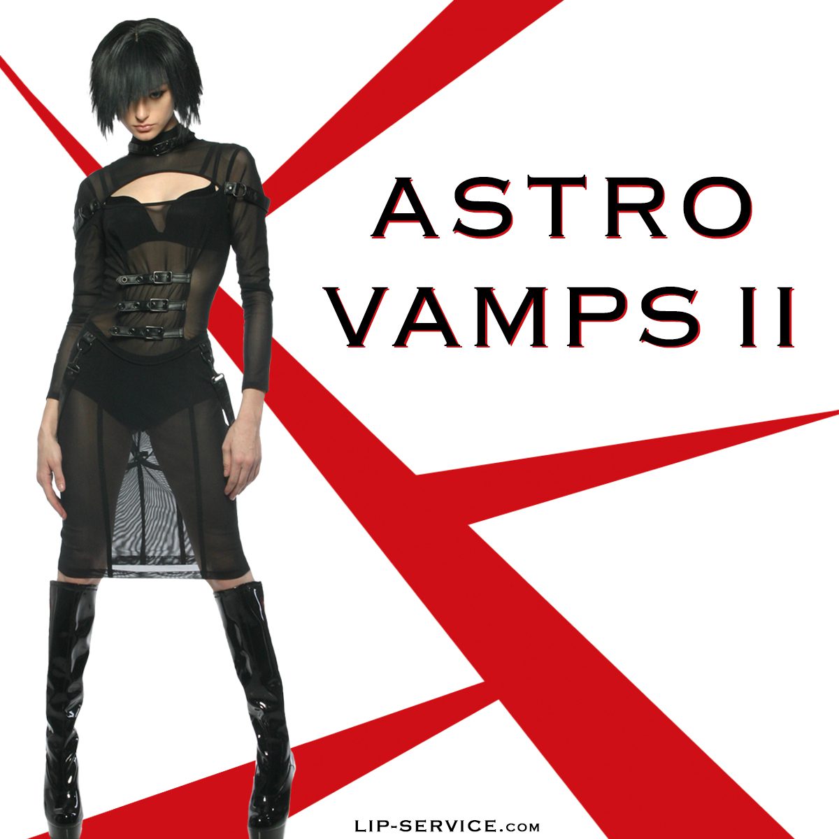 Los Angeles freelance graphic designer Mich Fisher - fashion marketing product launch in stock social media graphics, feature graphics, and hero section graphics for Lip Service Astro Vamps II