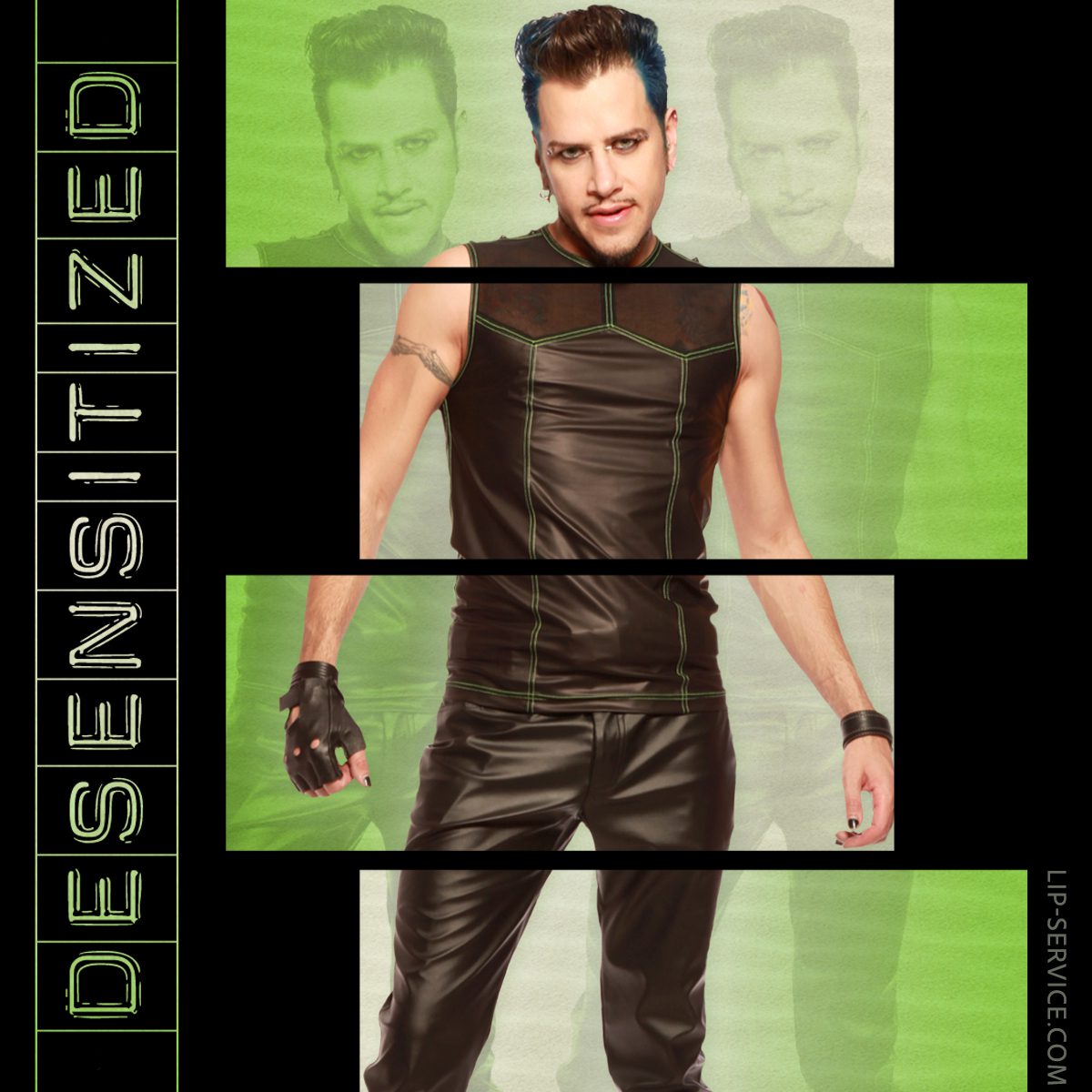 Los Angeles freelance graphic designer Mich Fisher - fashion marketing product launch in stock social media graphics, feature graphics, and hero section graphics for Lip Service Desensitized