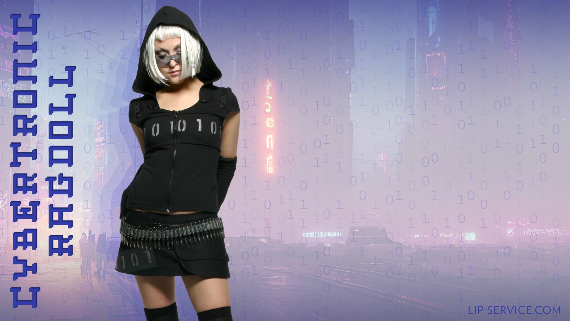 social media content - branded wallpaper graphics design by Los Angeles freelance graphic designer Mich Fisher - Lip Service Cybertronic Ragdoll