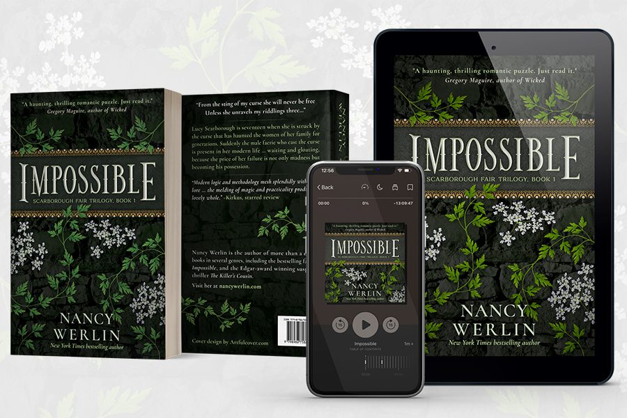 Fantasy book series branding by Artful Cover - the Scarborough Fair Trilogy by Nancy Werlin - examples of fantasy book cover design, audiobook cover design, and paperback cover design