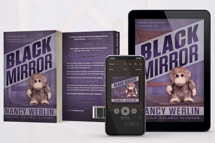 Suspense/ thriller book series branding by Artful Cover - thriller titles by Nancy Werlin - examples of suspense / thriller book cover design, audiobook cover design, and paperback cover design