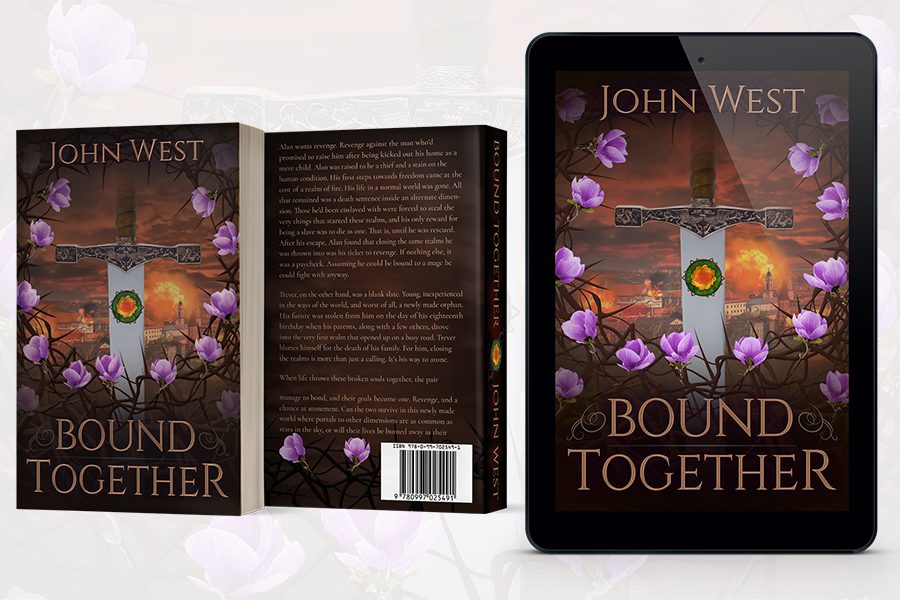 Romantasy book branding by Artful Cover - title by John West - examples of romantasy book cover design and paperback cover design