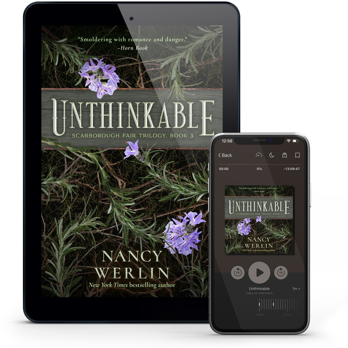 fantasy book series design - fantasy book cover design by Los Angeles freelance graphic designer Mich Fisher (Artful Cover) - Scarborough Fair Trilogy - Unthinkable by Nancy Werlin