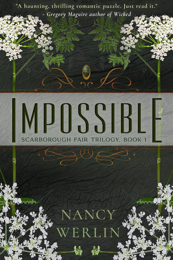 Mich Fisher (Artful Cover) book cover design rough draft of fantasy book series concept - Scarborough Fair Trilogy by Nancy Werlin