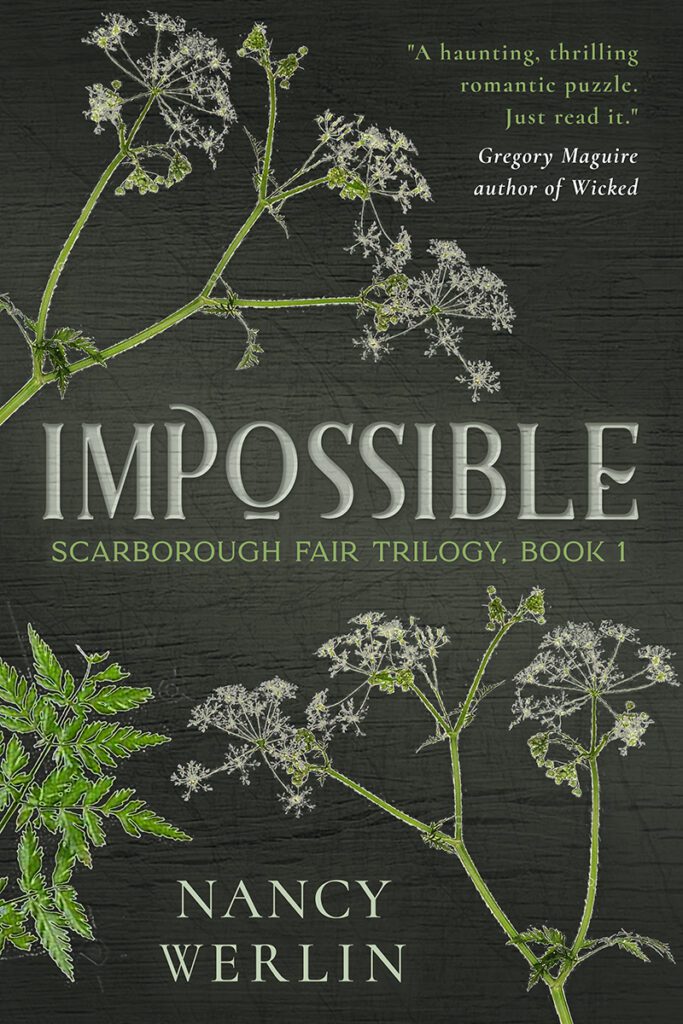 Mich Fisher (Artful Cover) book cover design rough draft of fantasy book series concept - Scarborough Fair Trilogy by Nancy Werlin
