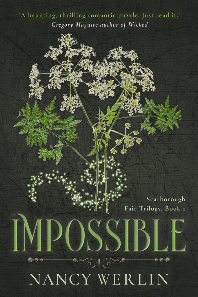 Mich Fisher (Artful Cover) book cover design rough draft of fantasy book series concept - Scarborough Fair Trilogy by Nancy Werlin