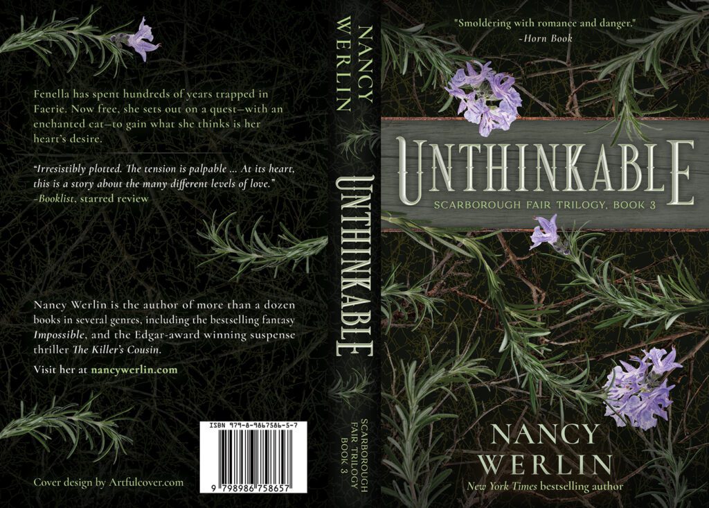 Mich Fisher (Artful Cover) - draft of fantasy paperback book cover design - Scarborough Fair Trilogy by Nancy Werlin